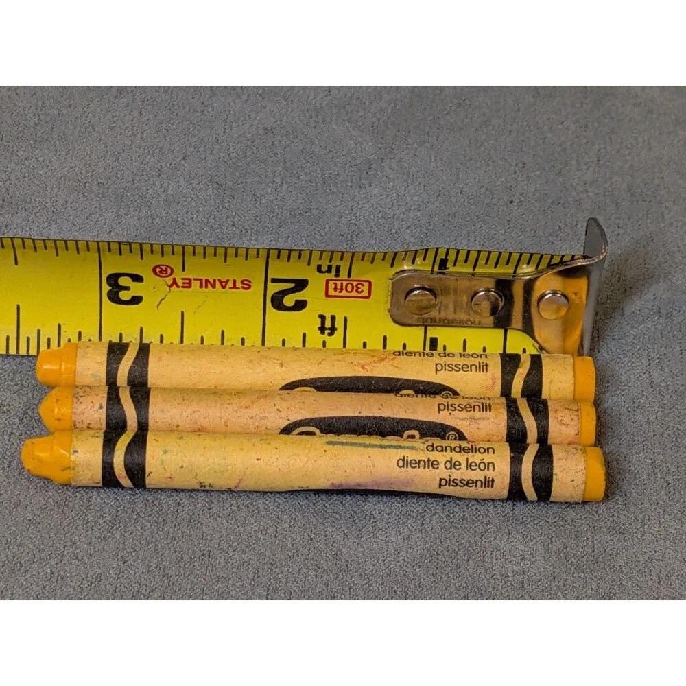 Crayola Dandelion Yellow Crayon, Yellow Color Crayon Lot Three 3 Retired